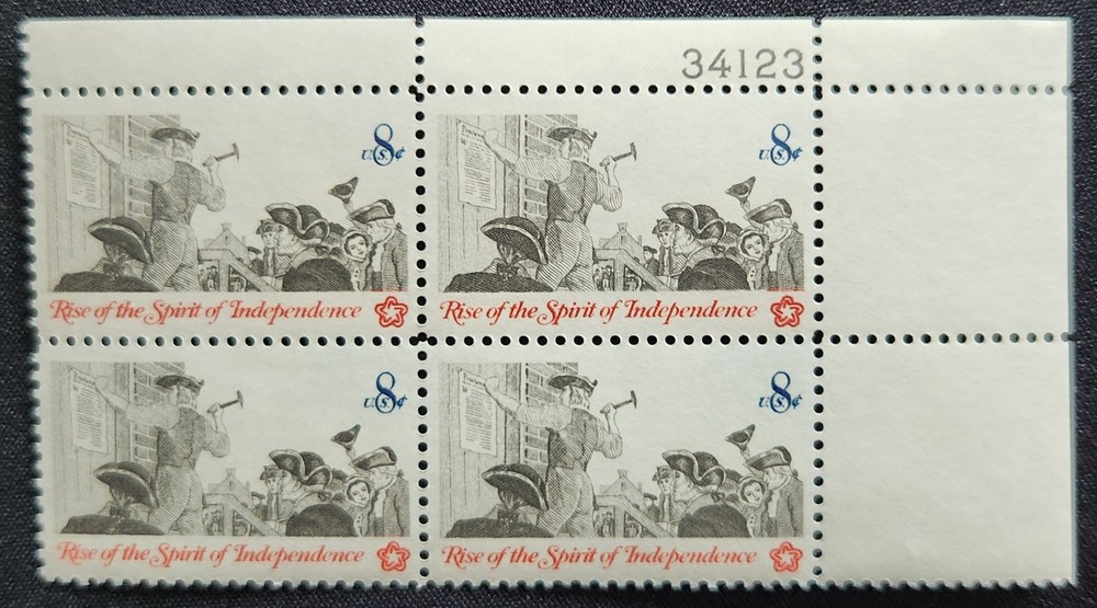 US Scott 1477 - Posting Broadside - MNH - 1973 Issue - Plate Block of 4