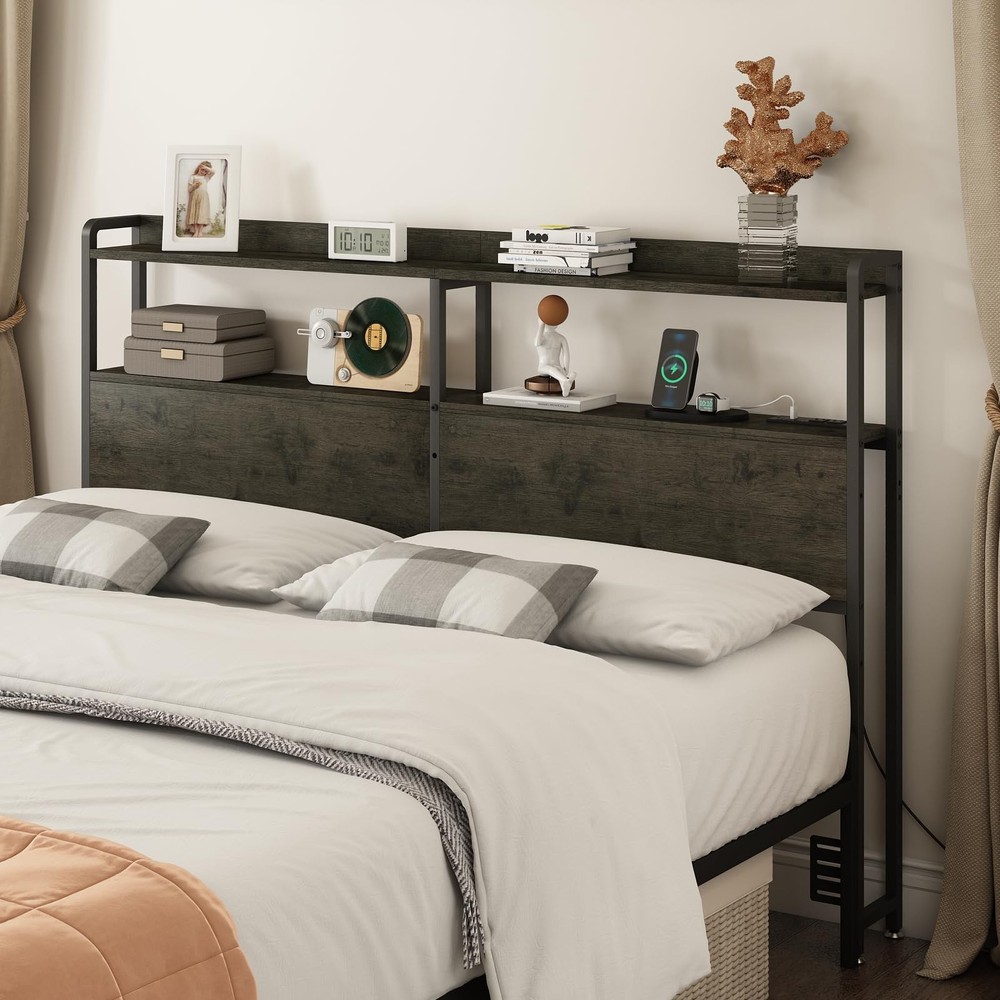 Headboard for Queen Size Bed Frame with Storage, Height Adjustable, Headboard...