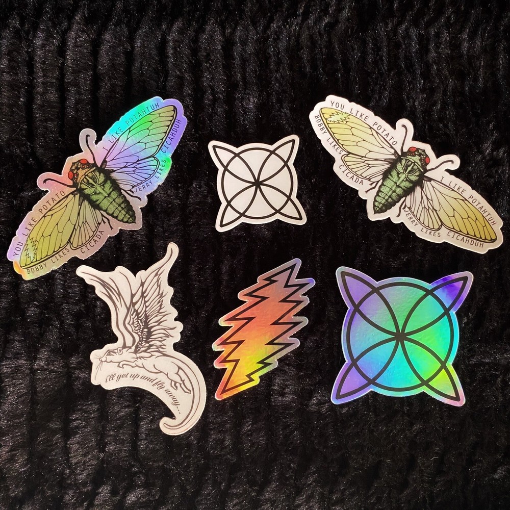 ⚡️(6) Grateful Dead + Protection Symbol Stickers⚡️
