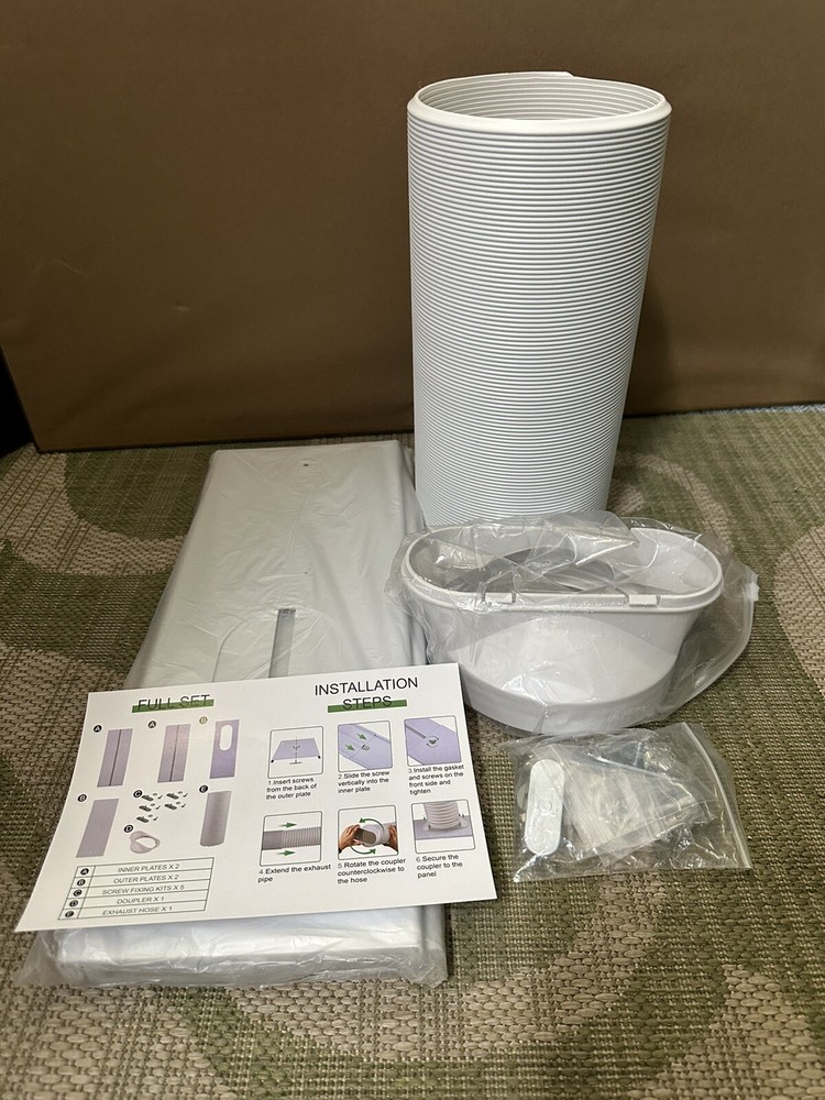 Portable AC Window Vent Kit, Adjustable Vertical/Horizontal Sliding Window Kit