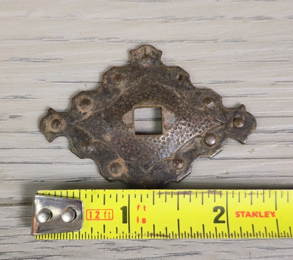 Pair Vintage Gothic Revival Pendant Drawer Pulls Jacobean Iron Style Drop Handle