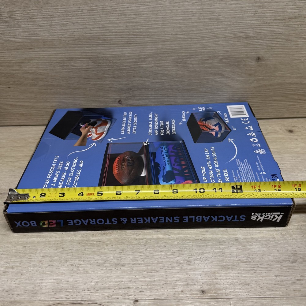 2 Pack Kicks & Co. Stackable LED Sneaker Storage Boxes Display Case USB Powered