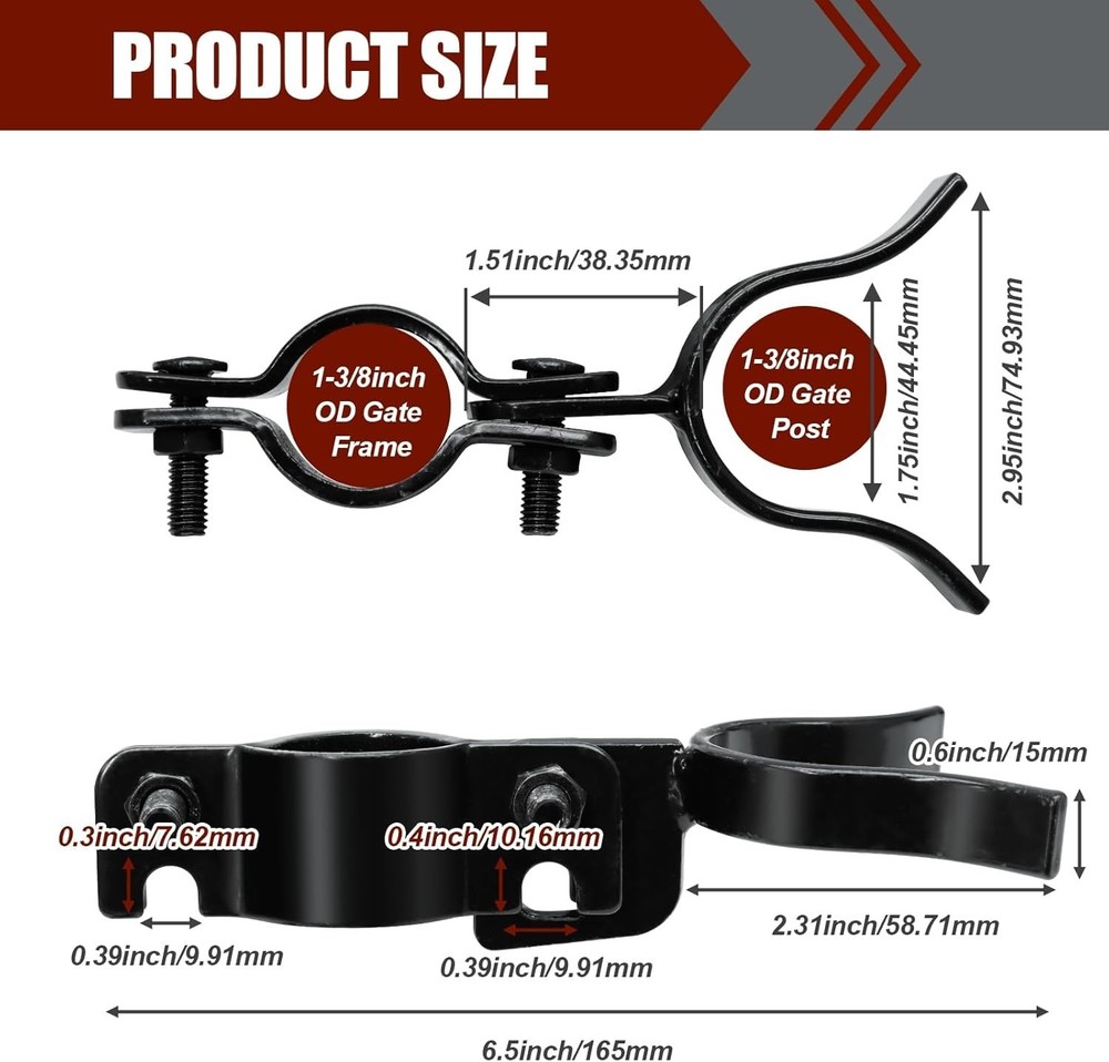 1-3/8" Galvanized Gate Latch - Effortless Operation & Installation
