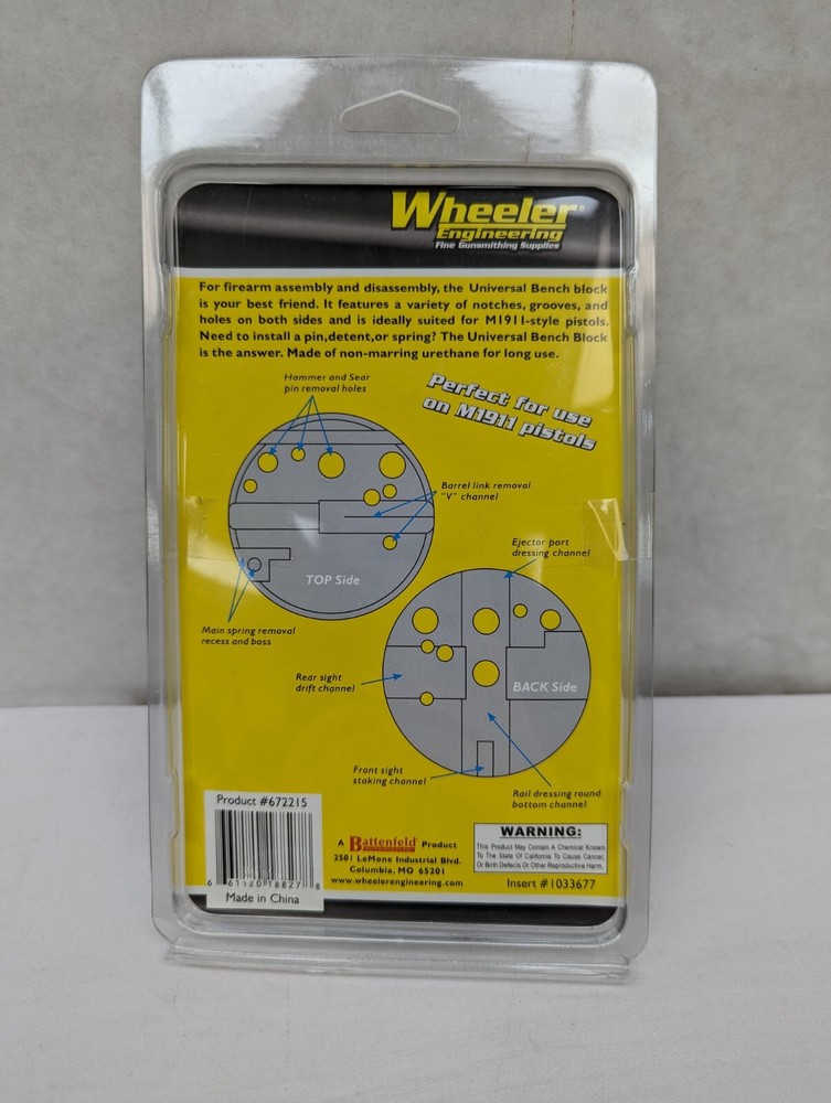 Wheeler Engineering Universal Bench Block New A57