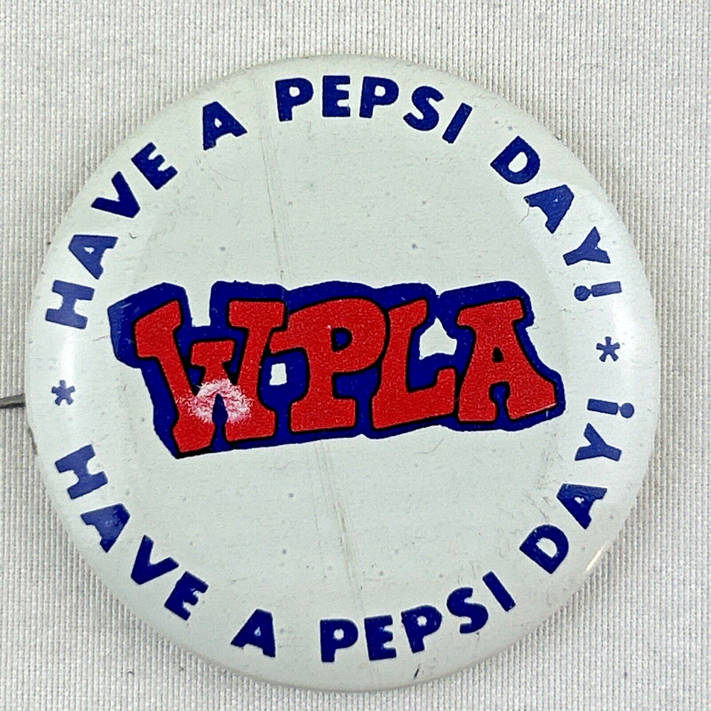 PEPSI WPLA AM 91 Advertising Pinback BUTTON Vintage