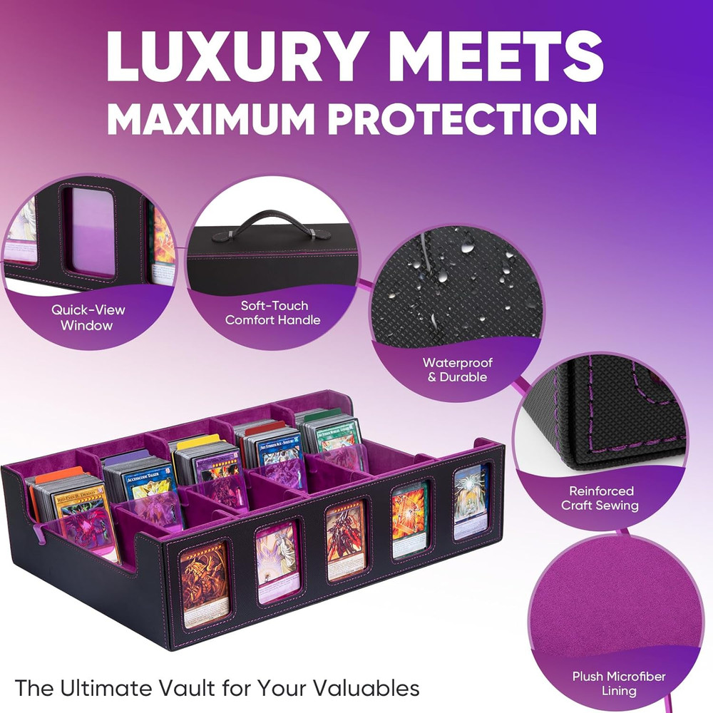 Trading Card Storage Box with Commander Display, 5-Row Deck Case (4000+ Cards),