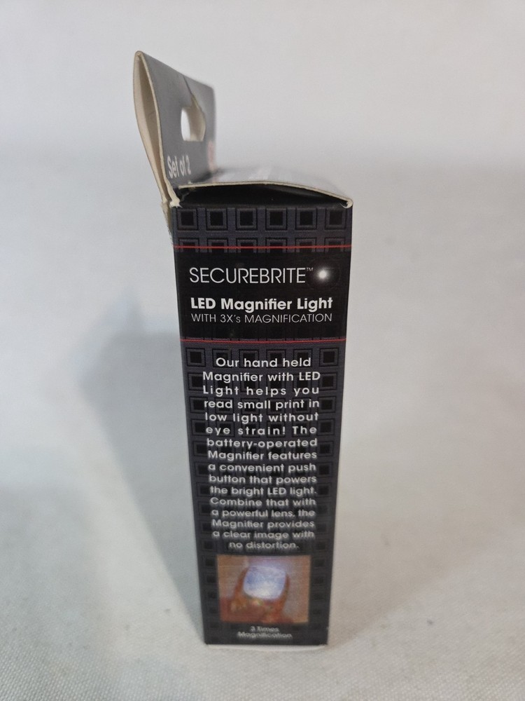 SECUREBRITE Magnification 3X Magnifiers with LED Light Set of 2