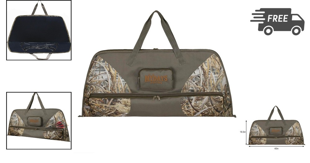 Compound Bow Case Soft Camo Bow Bag with Padded Compartments 41 Inch