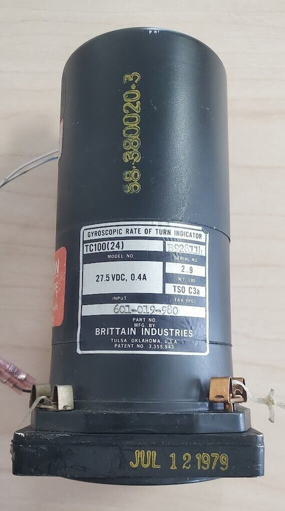 BRITTAIN INDUSTRIES GYROSCOPE TURN INDICATOR