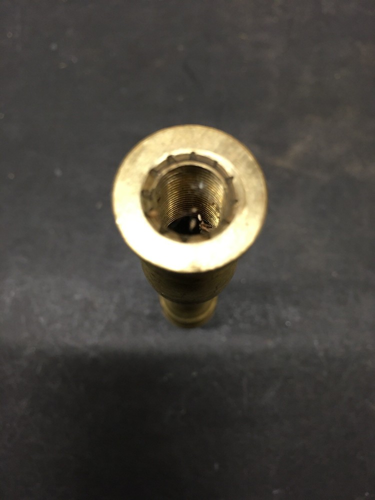 SOLID BRASS TURNED NECK / SPINDLE 4 1/8” Ht., THREADED 1 /8 IPS UNF BRASS