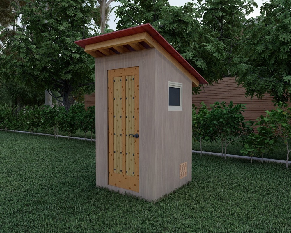 4x4’ Outhouse Wood Construction Plans - Floor Plan, Framing Plan, Section