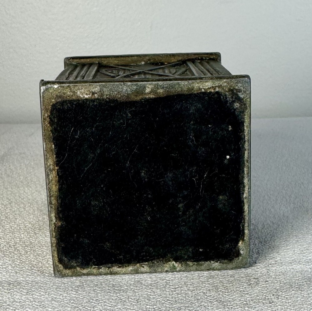 Brass Table lighter with crest/ rifle & sword motif