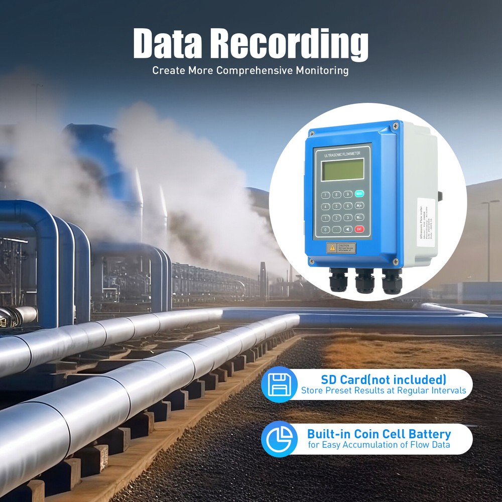 Liquid Ultrasonic Flow Meter TUF-2000B DN20-700mm & TM-1 TS-2 SENSOR Digital