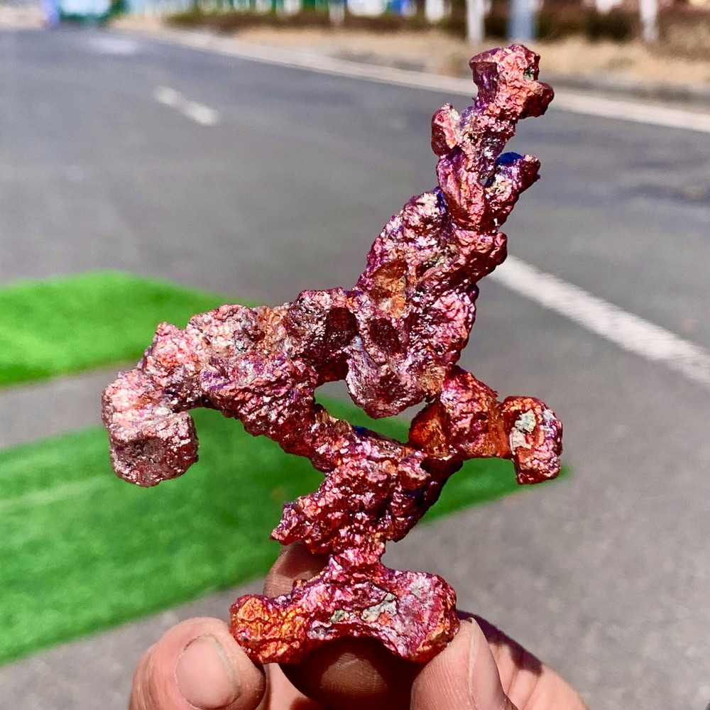 128G Rare!! iridescent Native Copper crystal mineral specimen