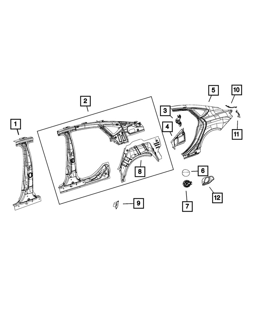 Genuine Mopar Quarter Panel Extension Right 68104230AB