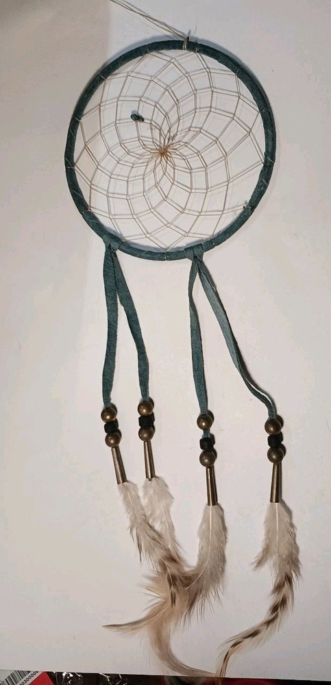 Handmade 5" Dreamcatcher Turquoise Nugget Suede Wall Hanging Decor