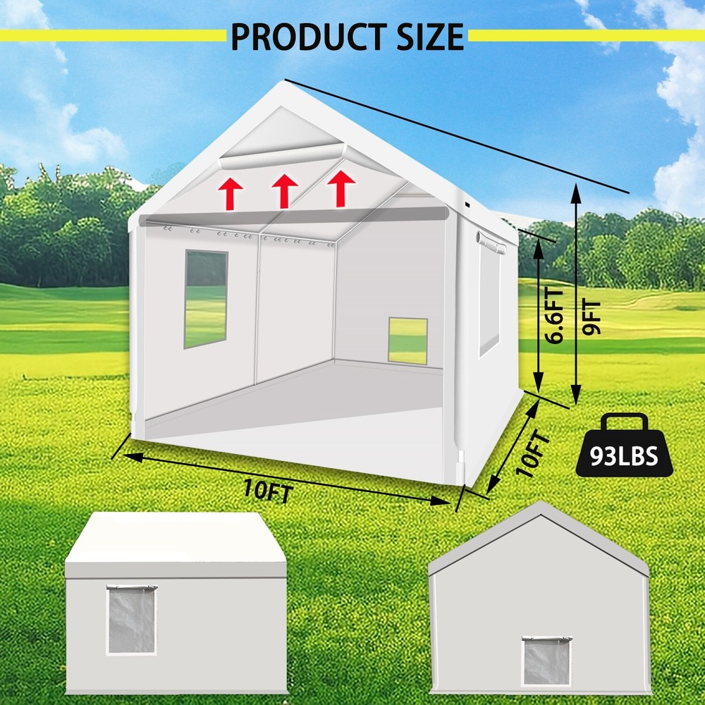 Rainproof Portable Paint Booth 10X10X9FT Spray Booth with Replaceable Floor