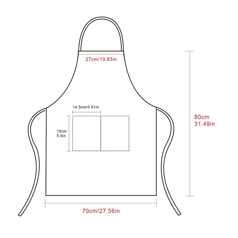 Bib Apron with Front Pocket Unisex for Cooking Kitchen Crafting