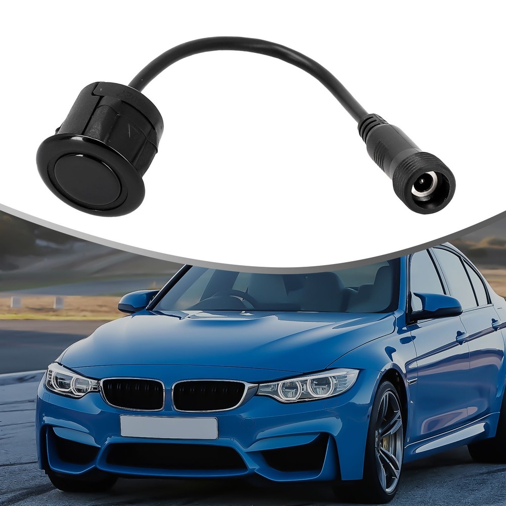 Black Car Reverse Parking Sensor with 0 2m Cable 18 5mm Size Easy Installation