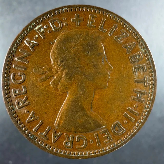 1954 Great Britain Half Penny Bronze Golden Hind Choice Example
