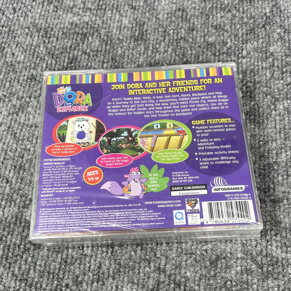 Dora the Explorer Adventure Pack PC Mac CD-ROM Software 3-Game Bundle New Sealed