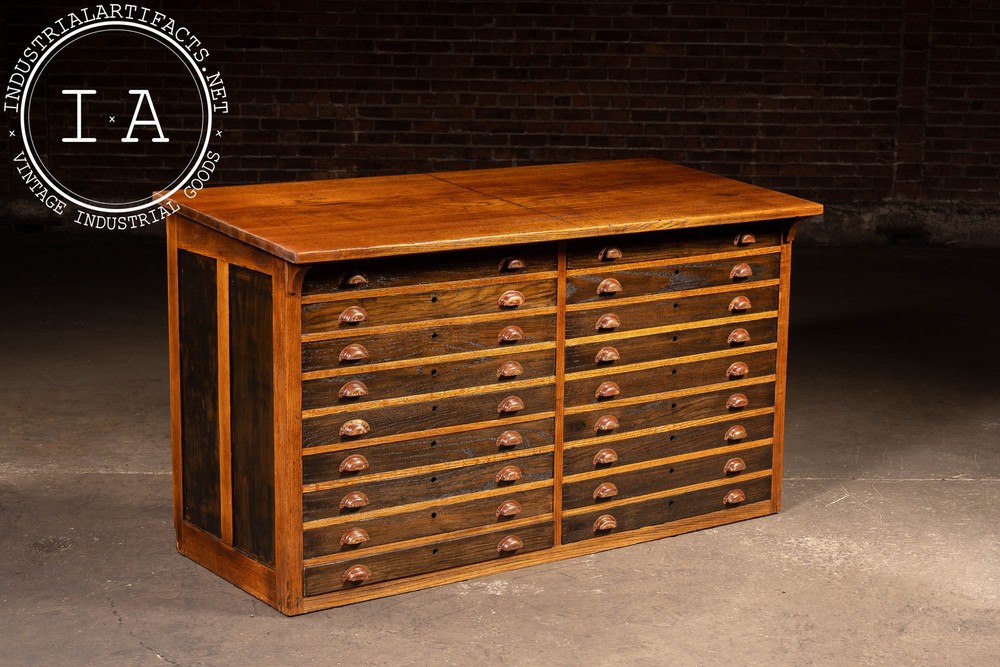 Antique Double Flat File Drafting Table