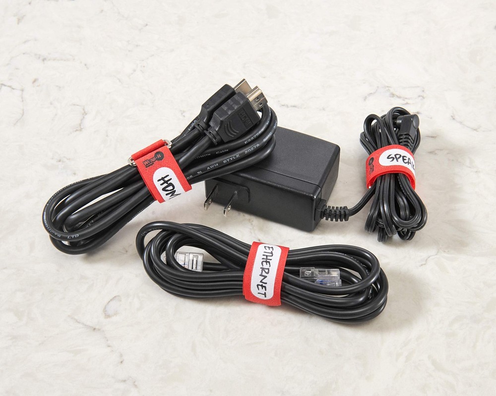 Cinch-Straps, 5-in (20-Pack) Black - Hook and Loop Strap with Write on Label ...
