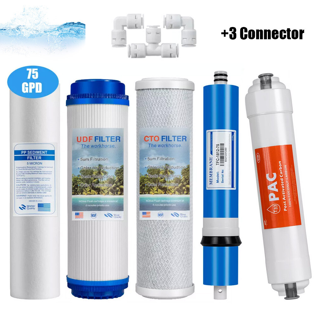 5 Stage Reverse Osmosis System Water Filter RO Membrane Replacement Set 5-Pack