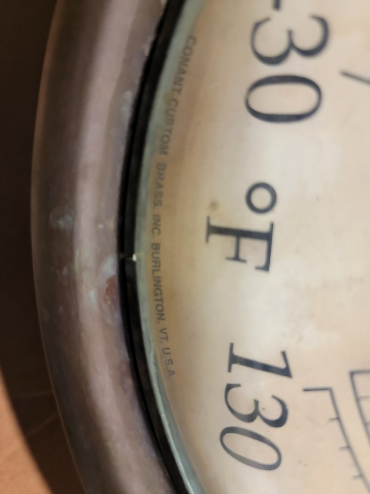 Conant Custom Brass Hanging Wall Thermometer