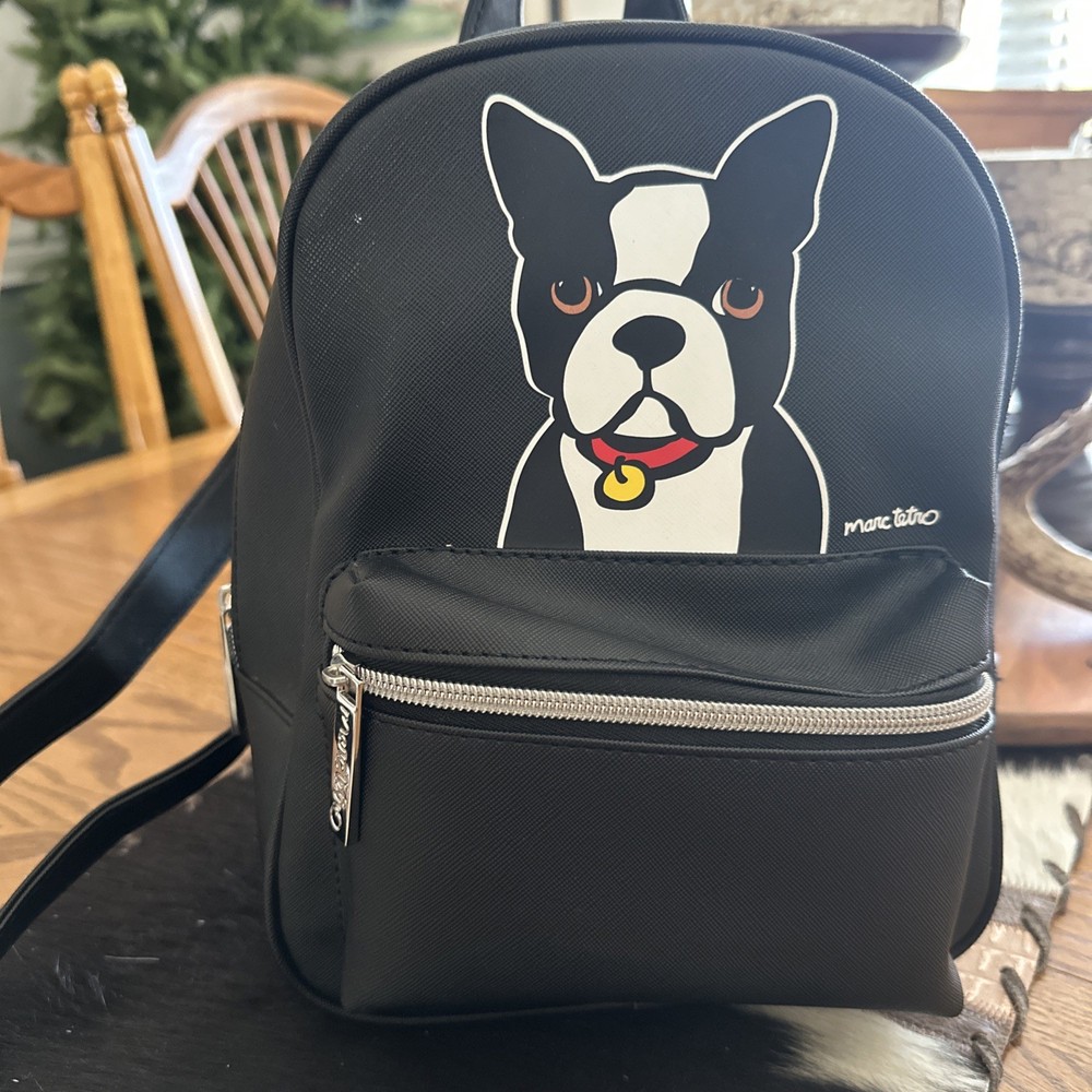 Marc Tetro Black Boston Terrier Mini Backpack