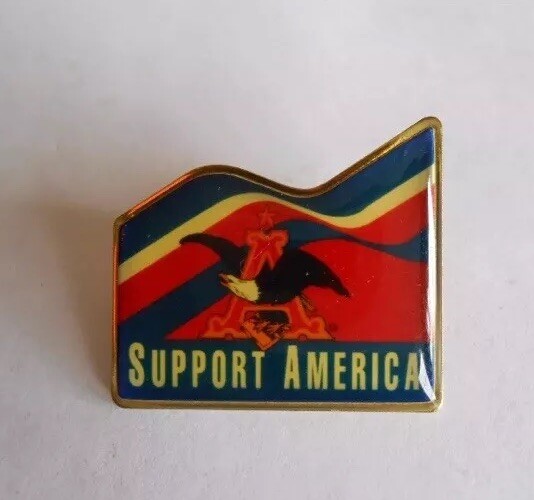 Anheuser-Busch Support America Beer Advertisement A & Eagle Logo Lapel Pin Back