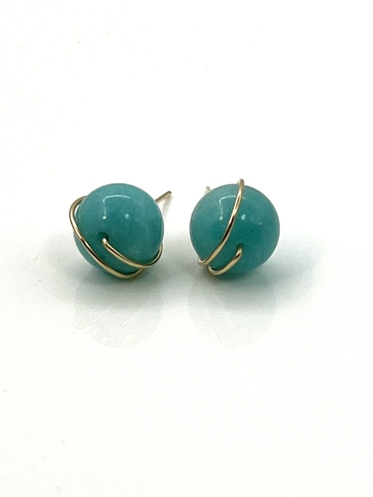 Amazonite Wire Wrapped Earring