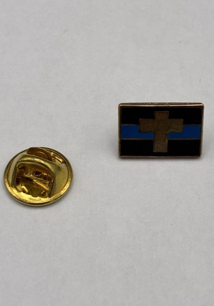 Thin Blue---Line / Cross  Lapel Pin  or hat / New