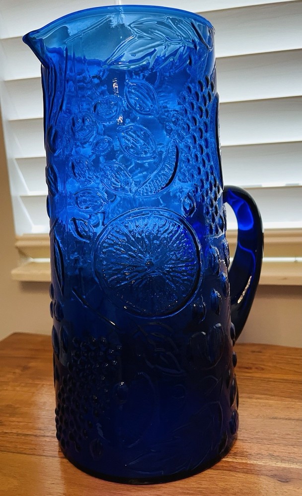 Stunning Cobalt Blue Fruit Pitcher