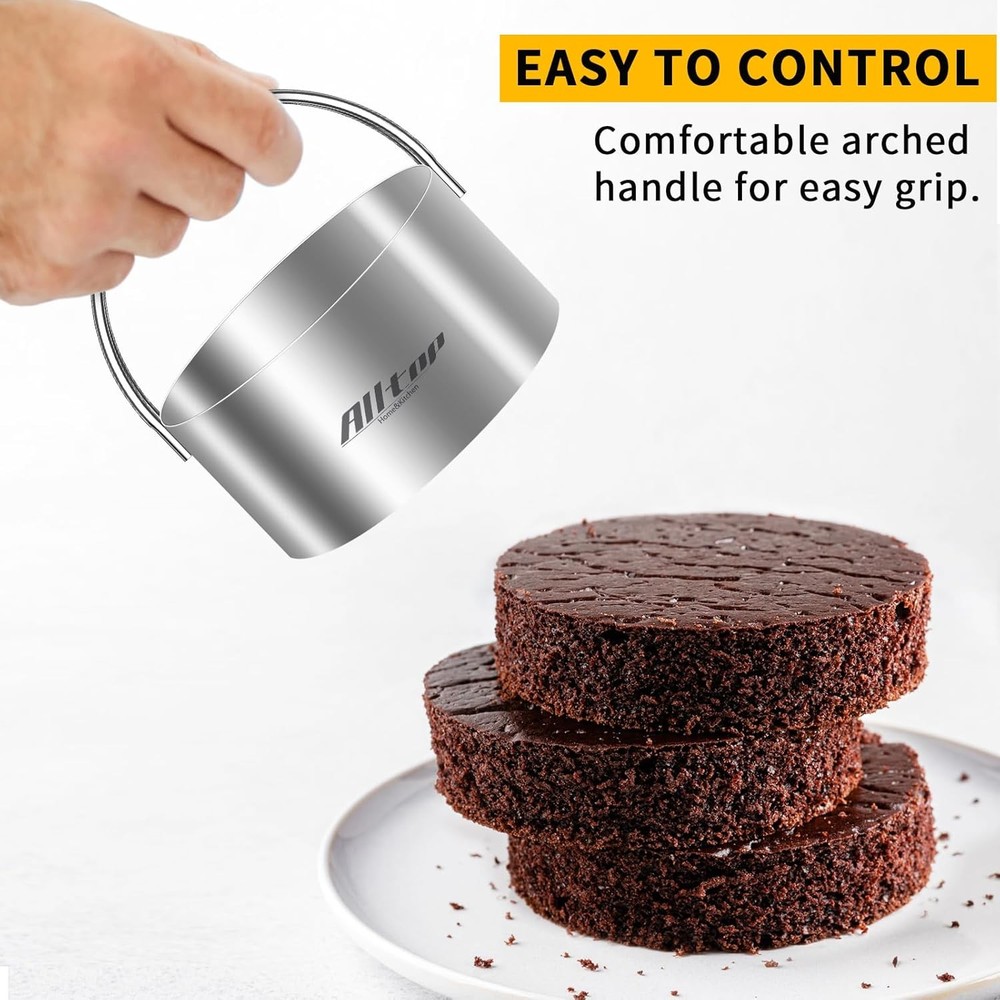 ALLTOP Round Biscuit Cutters with Handle, Stainless Steel Baking Essential Tool