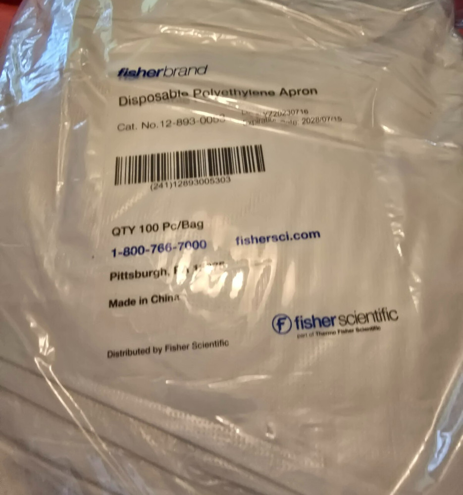 Fisherbrand Disposable Polyethylene Aprons, (50 /Pack)