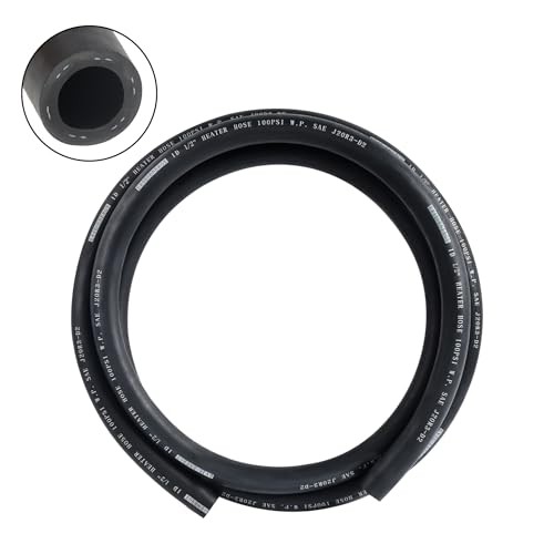 1/2" Heater Hose Coolant Radiator Straight 100PSI SAE 20R3 5FT Black 1/2 Inch