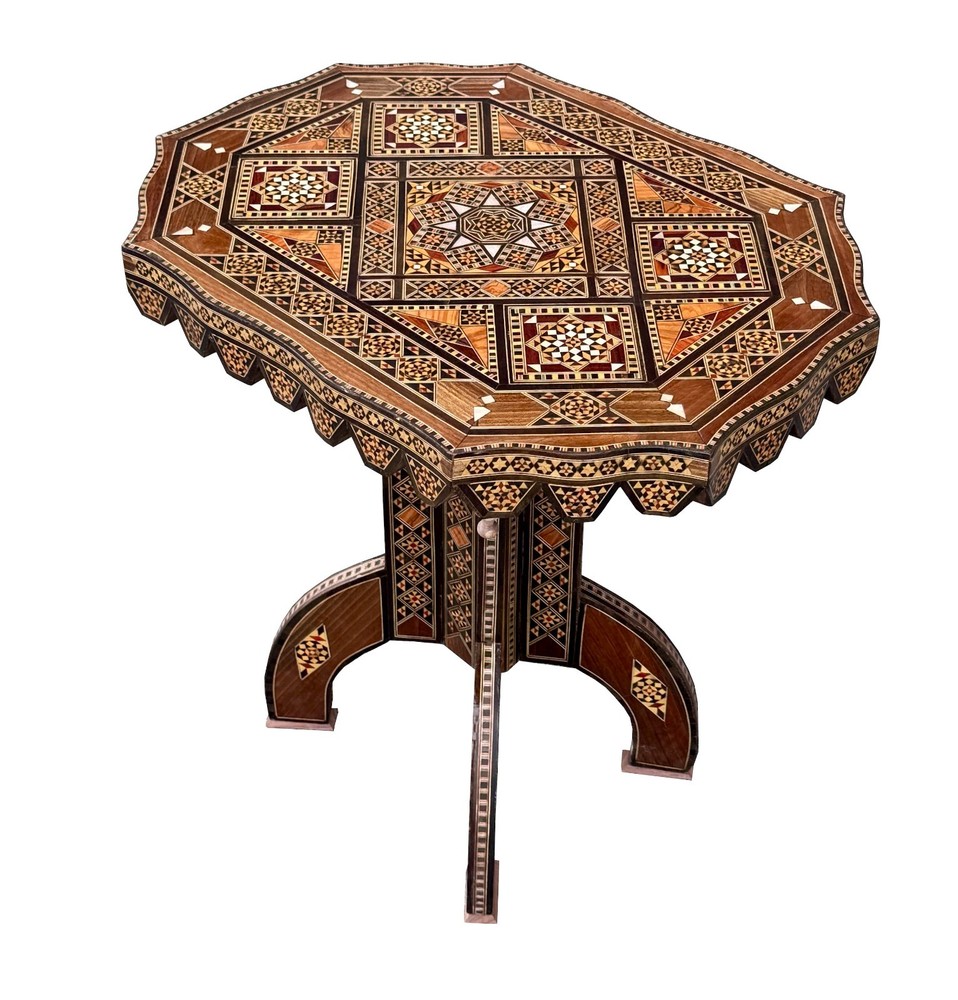 antique marquetry middle eastern table table