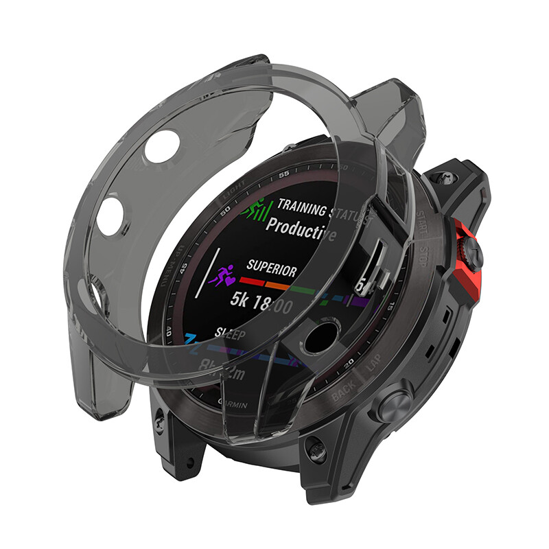StrapsCo TPU Clear Black Case Frame Shield Protector for Garmin Epix Gen 2