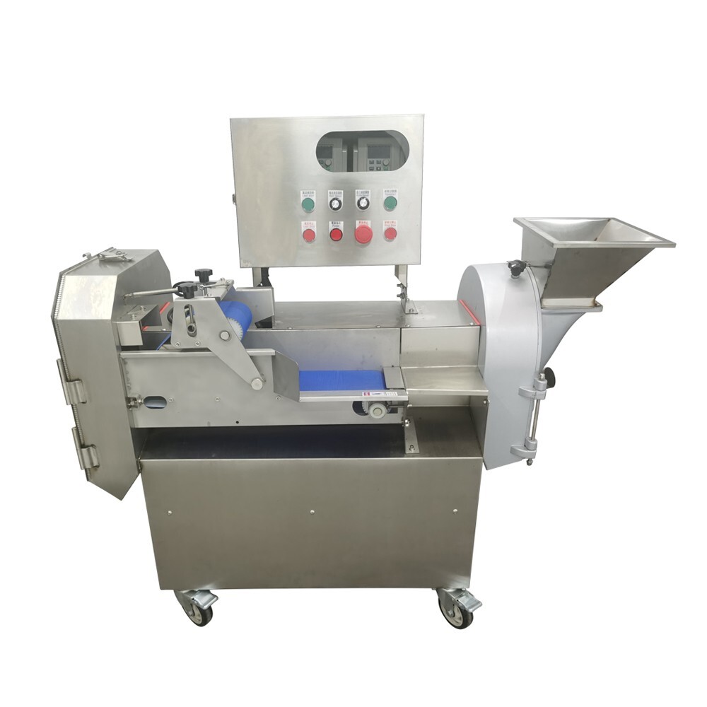 Commercial Double Head Multi-function Variable Frequency Vegetable Cutter 110V