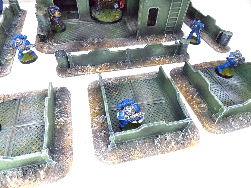 WARGAMING TERRAIN PAINTED 7 PIECE SET