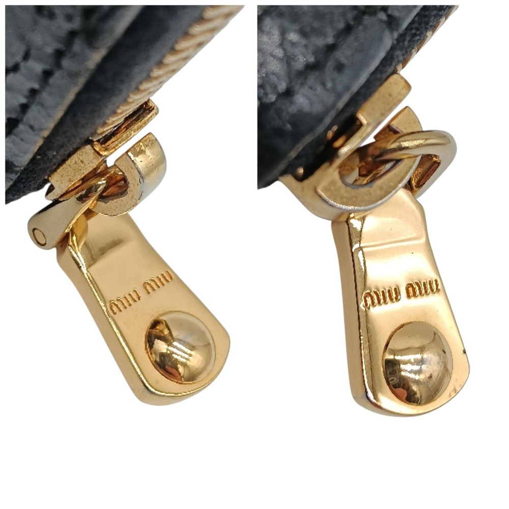 MIU MIU Coin Case Card Case Wallet Pattern Black