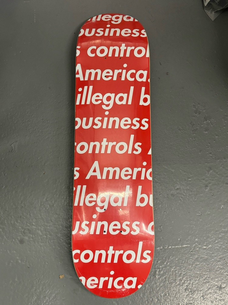 Supreme Illegal Business Skateboard Deck Red New SS18