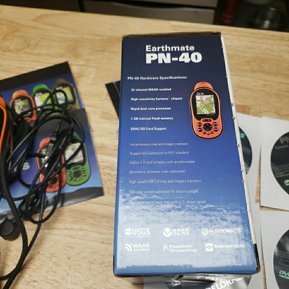 DeLorme Earthmate PN-40 GPS Handheld Orange Complete New Open Box