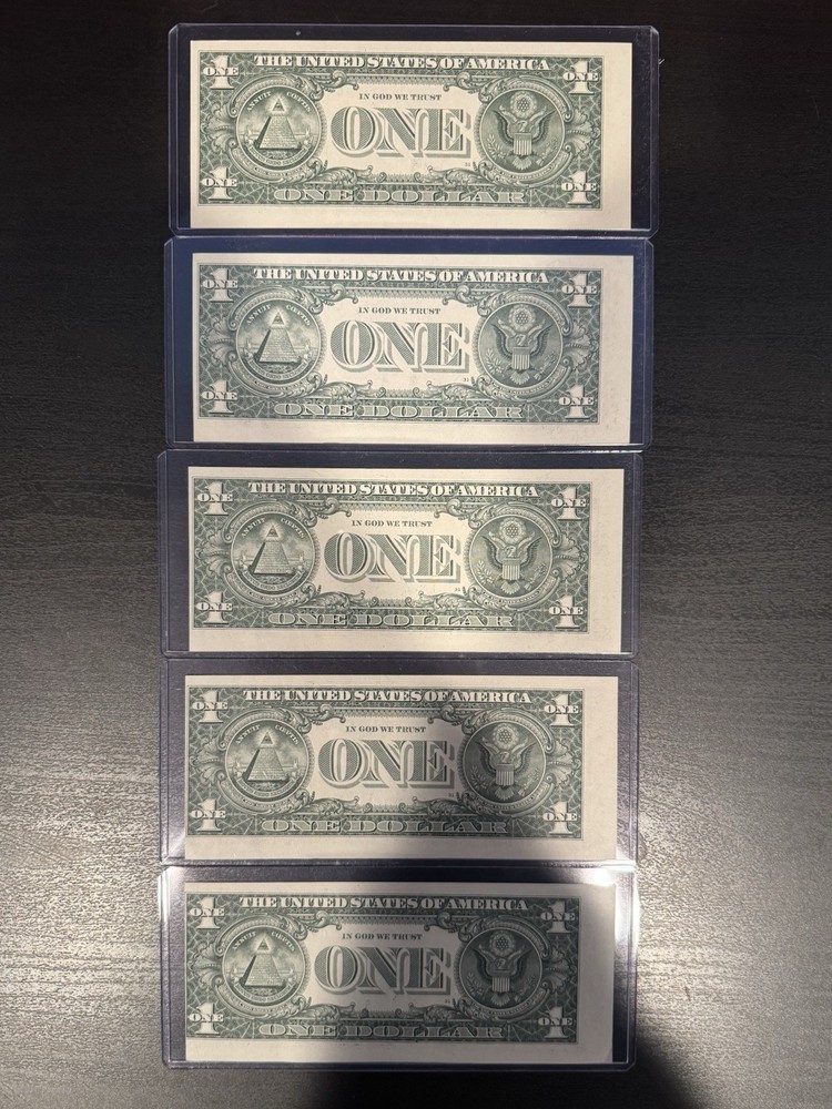 Lot 10 $1 Error Notes – 5 MAJOR Miscut (4 Show Note) + 5 Serial Error/Ladder UNC