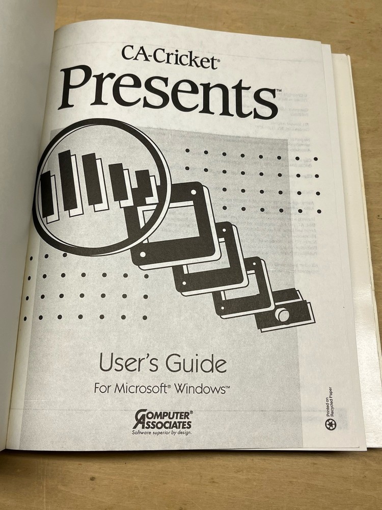 CA-Cricket Presents Users Guide for Microsoft Windows Computer Associates