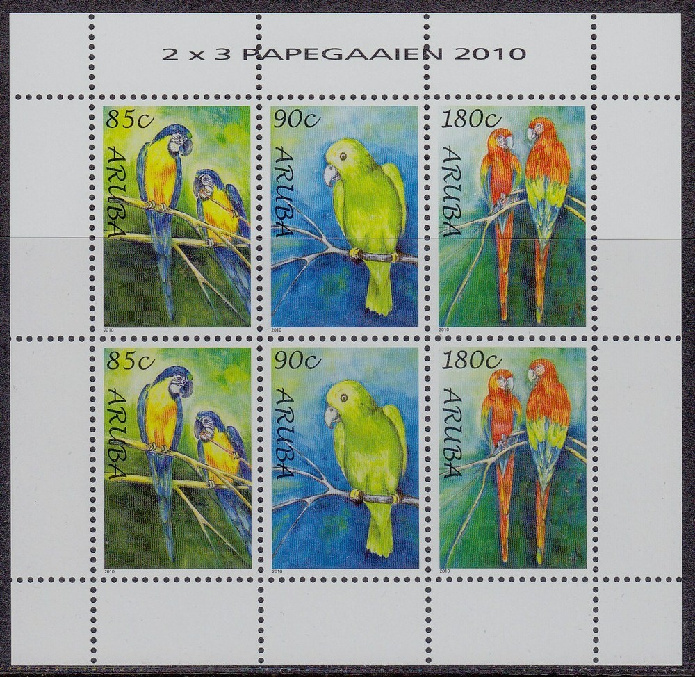 Arubu Issue 2010 (MS 447-449) Parrots