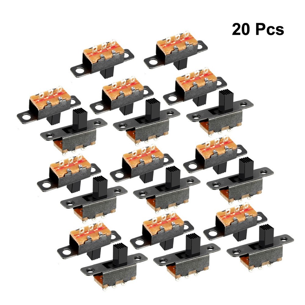 20Pcs 5mm Vertical Slide Switch SPDT1P2T 3 Terminal PCB Panel Hitch