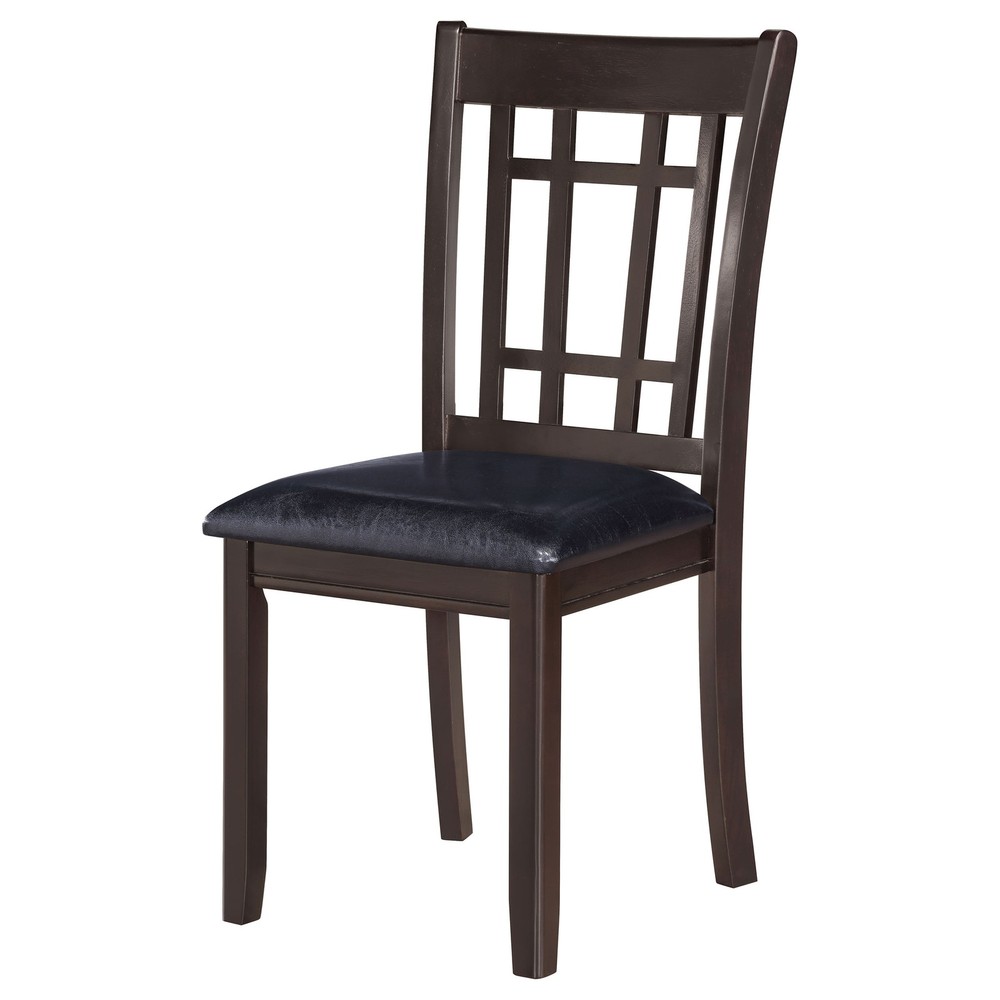 Espresso and Black Lattice Back Side Chairs