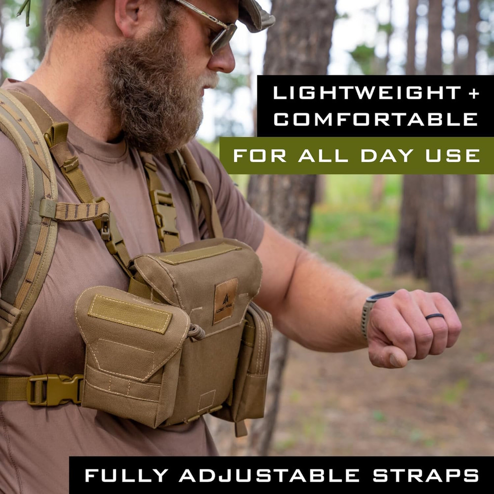 Waterproof Binocular Harness Chest Pack - Lightweight Bino Harness with Rangefin